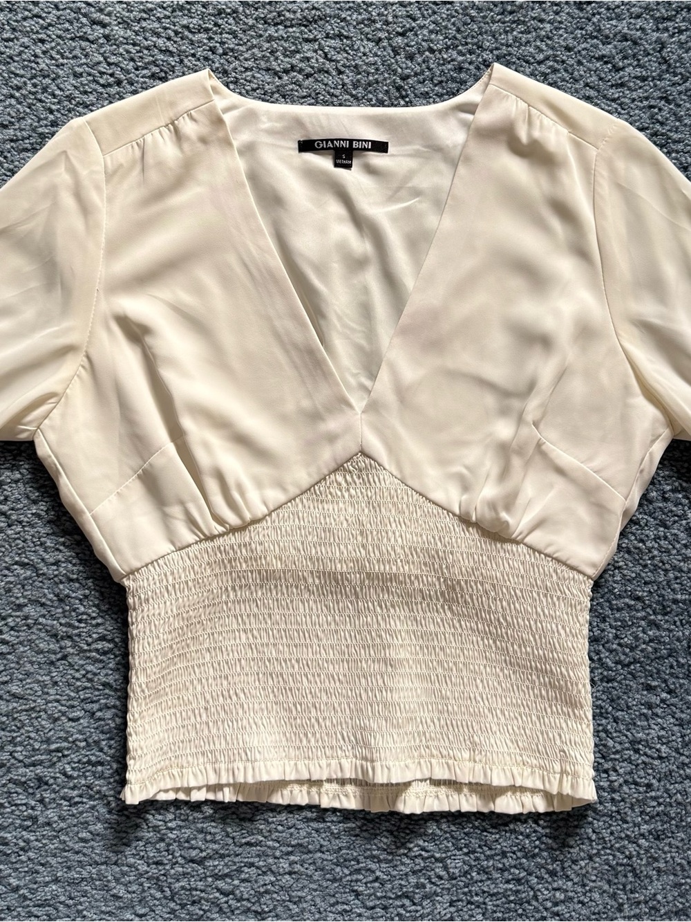 Gianni Bini Delia Smocked V-Neck Blouse